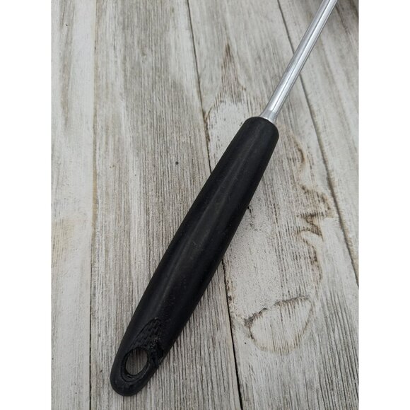 Vintage Ekco #4 Slotted Serving Chromium Plated Spoon Black Handle 12" - Picture 6 of 9
